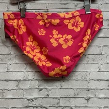 Wonder Nation XL 14-16 Girls Swim Bikini Bottom Pink Orange Floral NEW