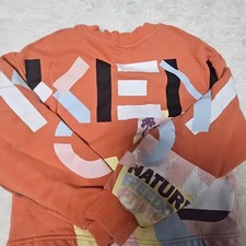 Kenzo Kids Cropped Orange Tiger Logo Sweatshirt 12A Size