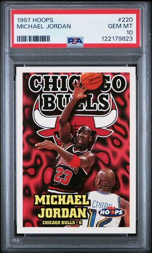 Michael Jordan 🔥 1997-98 NBA Hoops #220 PSA 10 GEM MINT 🔥🔥 HOT RARE 