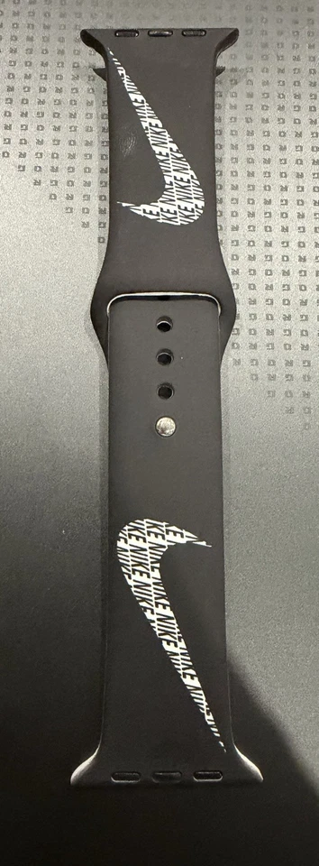 Nike Swoosh Pattern Printed Silicone Apple Watch Band 42-49mm 1-10 Ultra - Image 3 of 4