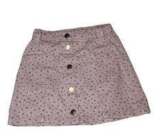 H M Girls Pink With Flowers A-Line Skirt Button Front, Pockets Size 6X