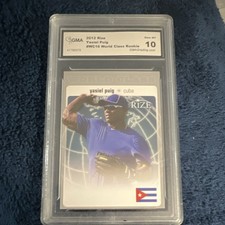 Leaf 2012 Rize Yasiel Puig World Class Rookie #WC16 GMA 10 Team Cuba Card. rookie card picture