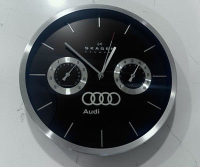 Skagen Denmark Audi 12  Wall Clock Thermometer Hygrometer Dealership Automobilia