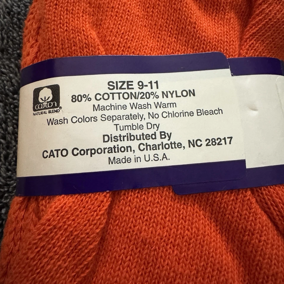 Calcetines holgados acanalados naranjas nuevos de colección años 80 90 hechos en EE. UU. algodón nailon colores Foto 3 de 4