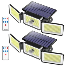 Solar Outdoor Lights,368 LED Motion Sensor Outdoor Lights,3 Adjustable Heads Sec