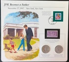 1995-D & 1995-P ~ 2 KENNEDY UNCIRCULATED HALF DOLLARS, WITH STAMP(SC0326-108)
