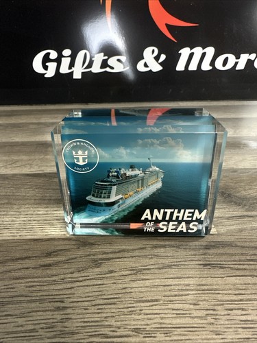 Crystal Block Paperweight Royal Caribbean Anthem Of The Seas