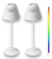 Honeywell Cordless Table Lamps Set 2 LED RGB Rechargeable 5200mAh White