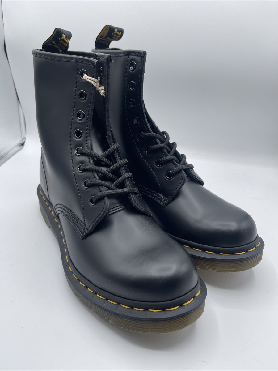 Dr. Martens 1460 Womens Black Smooth Leather Boots Size 8 Uk 6