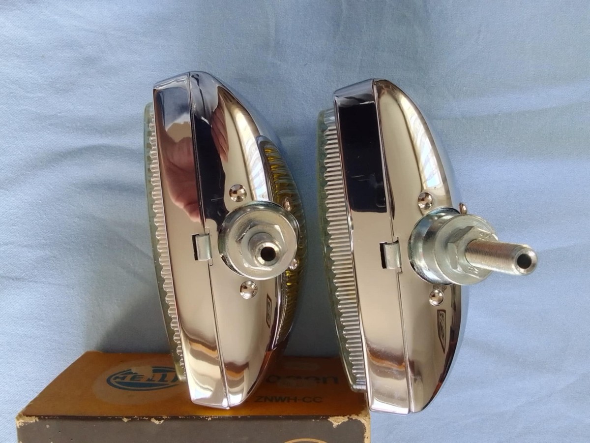 Hella 138 Yellow Chrome Fog Lights VW beetle Porsche Mercedes 190