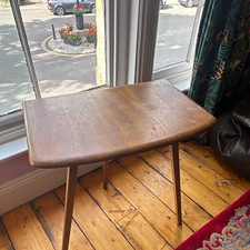 Ercol Solid Wood Side Table Mid-Century Modern Lacquered Brown 68x48cm