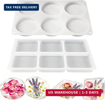 12-Cavity Extra Deep Coaster Resin Molds Silicone,4 Inches Round and Squares Coa