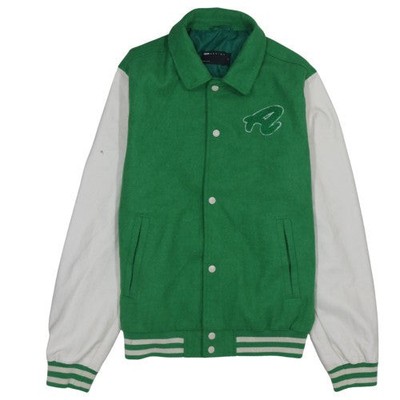 ASOS DESIGN Herren Grün Varsity Jacke M Wollmischung Freizeit