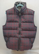 Vintage Woolrich Burgundy Navy Plaid Reversible Down Puffer Vest 80-90's Men Med