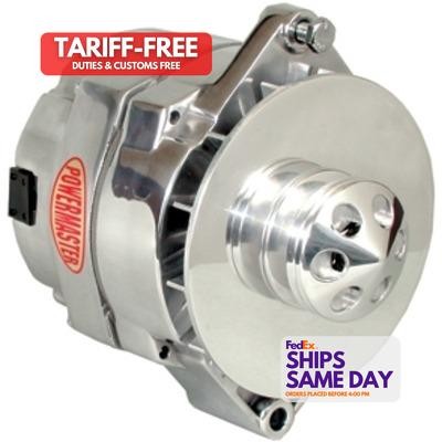 Powermaster 67294, One Polished Delco 150Amp Alternator 1 Wire Performance Parts - Picture 1 of 13