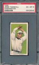 T206 Piedmont 350/25 Jesse Tannehill PSA 6 - Washington - POP 23