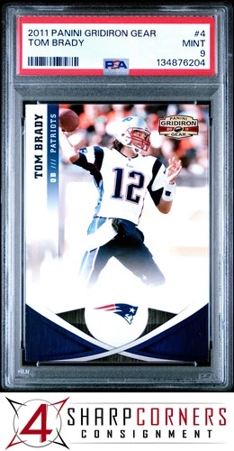 2011 PANINI GRIDIRON GEAR #4 TOM BRADY PSA 9