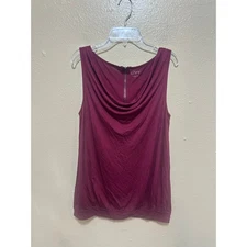 Loft Tank Top Womens M Maroon Sleeveless Cowl Neck Zipper Back Casual