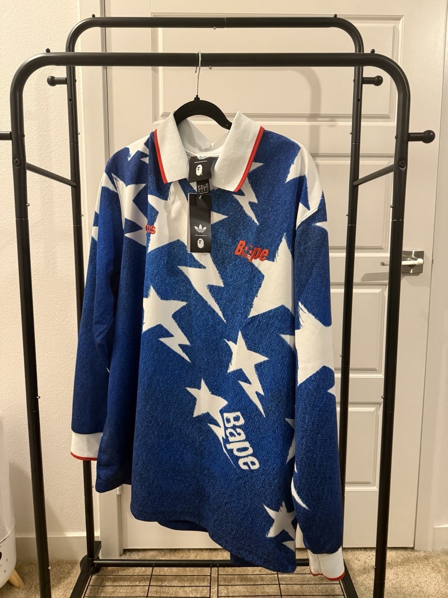 Adidas Original x Bape USA LONG SLEEVE Soccer JerseyNew with Tags