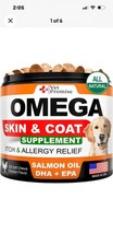 Omega 3 for Dogs Dog Skin and Coat Supplement Fish Oil for Dogs Chews 120 Treats