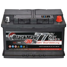 Autobatterie 12V 77Ah 760A/EN BlackMax Starterbatterie statt 70Ah 72Ah 74Ah 75Ah