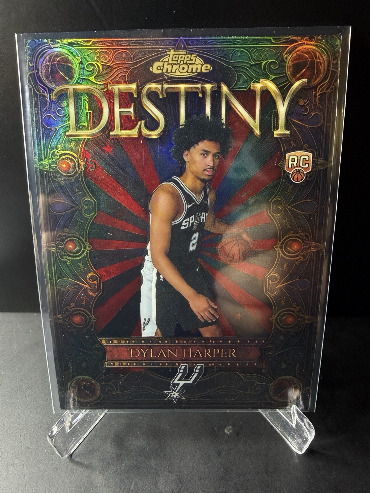 2025-26 Topps Chrome Dylan Harper Destiny Red 1/5 Rookie Spurs #D-2