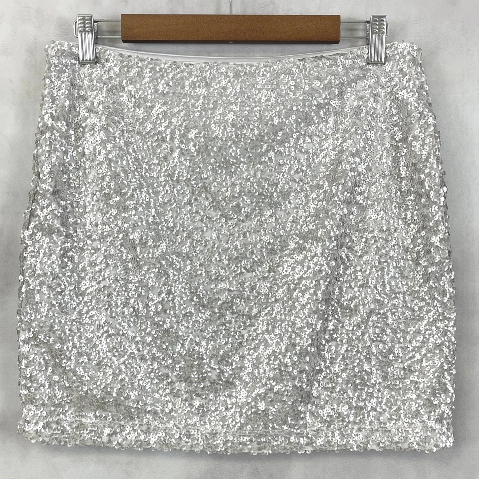 Forever 21 Mujeres Falda Lentejuelas Mediana Mini Noche Fiesta Festival Showgirl Club Foto 2 de 4