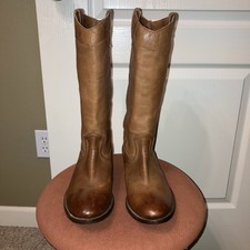 Bottes Hautes Femme FRYE Melissa Seam - Taille 9B - Cuir Marron - Style 3476443-DBN