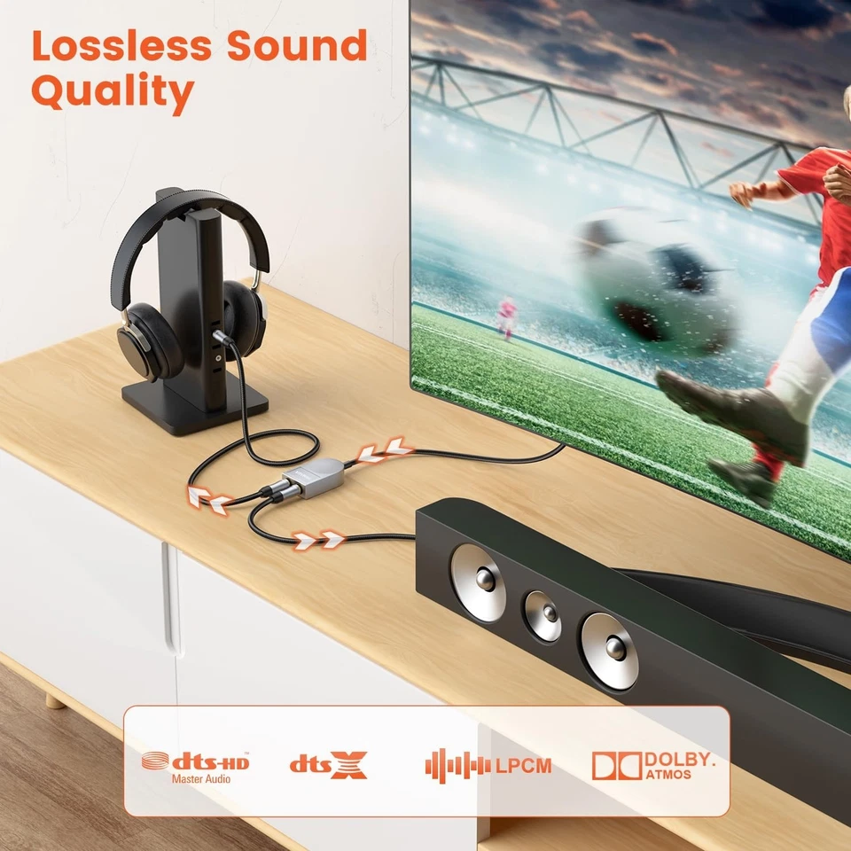 Divisor de cable de audio óptico, 1 en 2 salidas fibra óptica digital Toslink S/PDIF dividido Foto 4 de 4