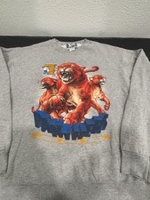 90s Lee Sport Panther Graphic Sweatshirt Size XL Grey Made In USA