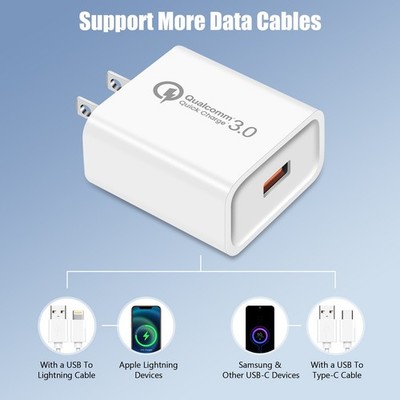Cell Phone Fast Charger US Wall Plug Travel USB Port Power Adapter Charging Lot