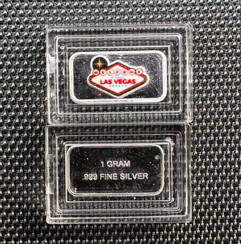 Las Vegas 1 Gram Silver Bar - 999 Silver Bullion Bar In Capsule