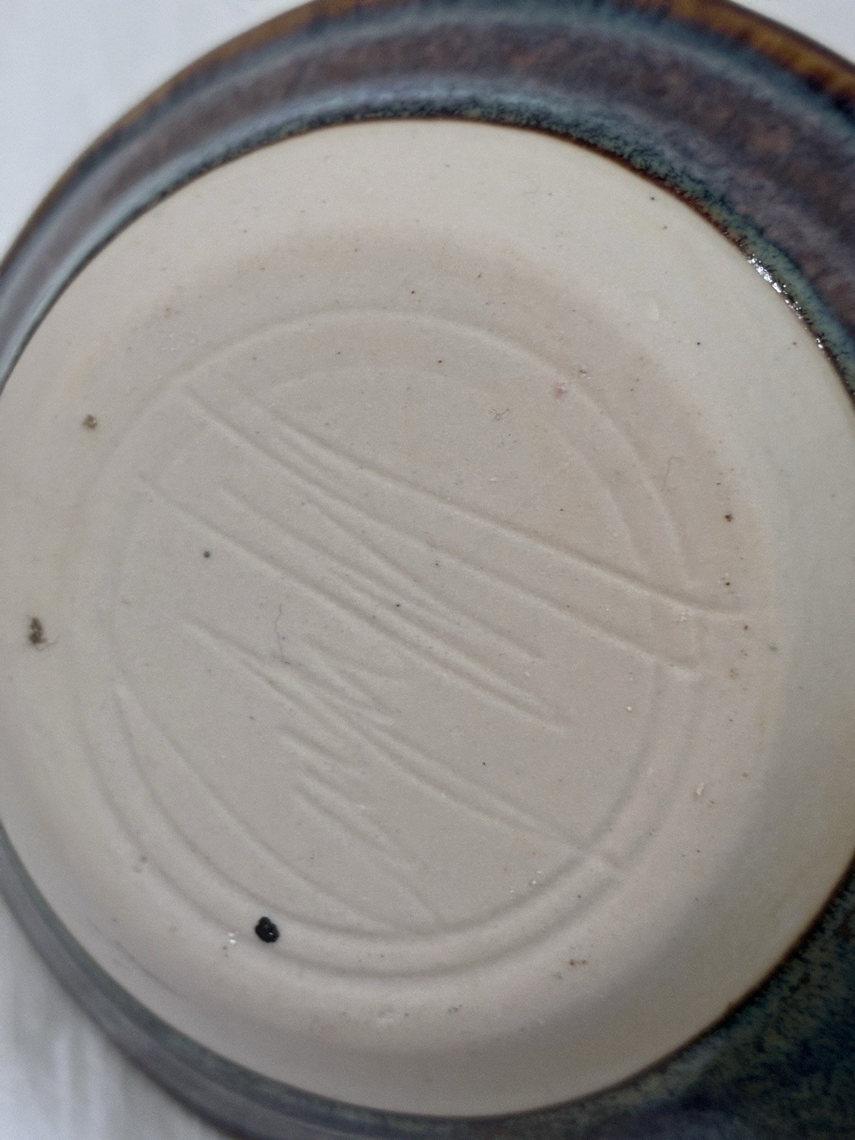 Bill Campbell Pottery Spoon Rest Trinket Dish Blue Artist Signed