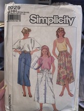 Vintage 1987 Simplicity Skirt Seeing Pattern 8029 Size 6-10 Cut Complete