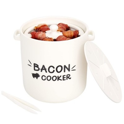 Ceramic Bacon Cooker for Microwave Oven - Splatter-Proof Design Microwave Bacon