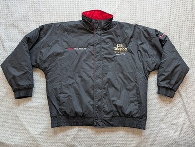 Vintage Cheverolet Jacket Mens 2XL Black Racing U.S. Tobacco Chevy Turning Point