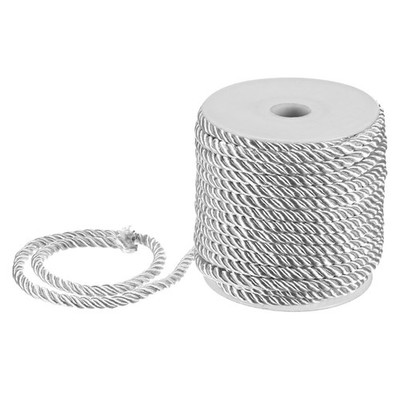 22 Yards 5mm weiß gedrehtes Kordelband für DIY, Geschenke, Deko, 3-fach