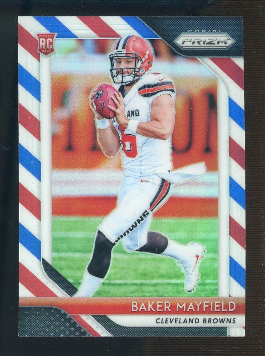 Auction #3 2018 Panini Red White Blue Prizm #201 Baker Mayfield Browns RC Rookie