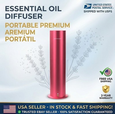 Aroma360 Mini Pro Oil Diffuser Red Metal Waterless Aromatherapy Scent Machine