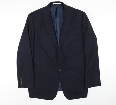 Marks and Spencer Herren Sakko Blazer Blau Polyester Größe 48 Regular