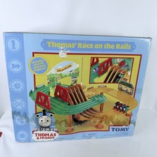 TOMY Thomas Friends Train Set Race On The Rails Tracks Complete In Box Tested