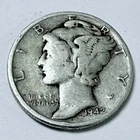 1942 10C Mercury Silver Dime - 90% Silver  Circulated Coin Free Shipping #8337