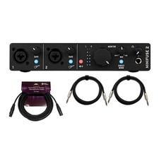 Arturia MiniFuse 2 USB C 2x2 Audio Interface XLR 2x TRS Cable Bundle