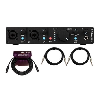 Arturia MiniFuse 2 USB C 2x2 Audio Interface XLR 2x TRS Cable Bundle