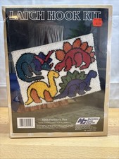 Prehistoric Pets Dinosaur Latch Hook Kit Sealed Vintage 1986 National Yarn Craft