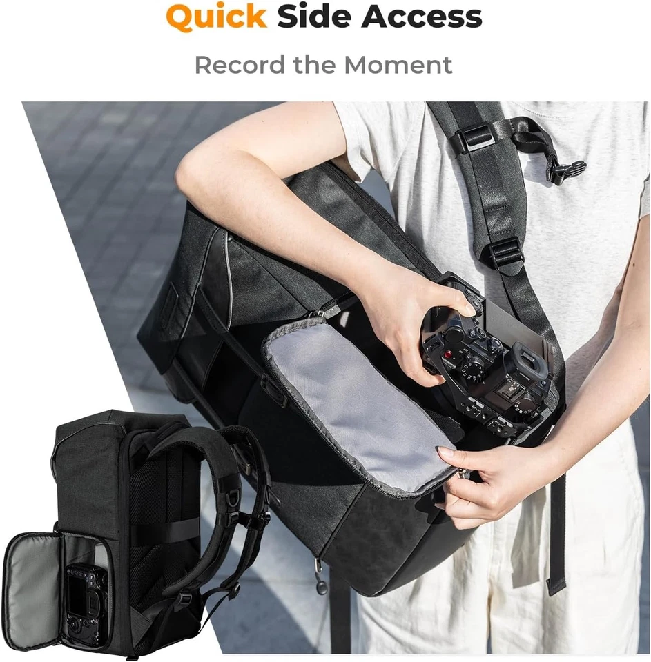 K&F CONCEPT Professional Cameras Bag DSLR Backpacks Storage for Photographers - Image 3 of 4