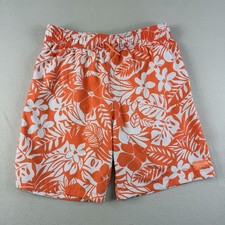 Abercrombie Kids Orange Floral Tropical Swim Trunks Size 15/16 Board Shorts Mesh