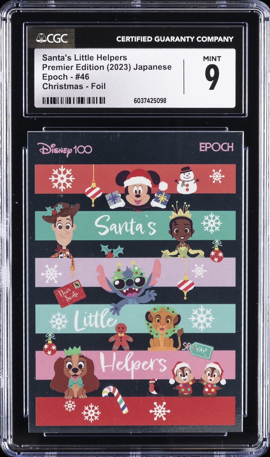 2023 DISNEY EPOCH PREMIER EDITION JAPANESE #46 SANTA'S LITTLE HELPERS CGC 9