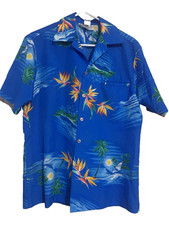VTG Hawaiian Shirt Mens M Palm Tree Beach Aloha in Hawaii USA Camp Surf Sail