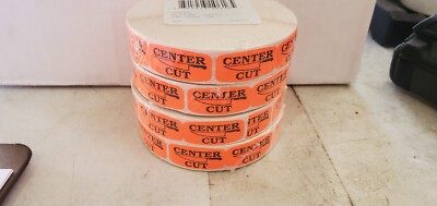 Center Cut Supermarket/Butcher Shop Dayglo Red Labels 4 Rolls  1000